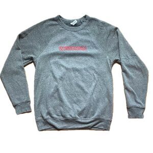 Bella Canvas Gray Wisconsin Crewneck Sweatshirt Large
